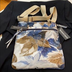 Flowered Leather Crossbody